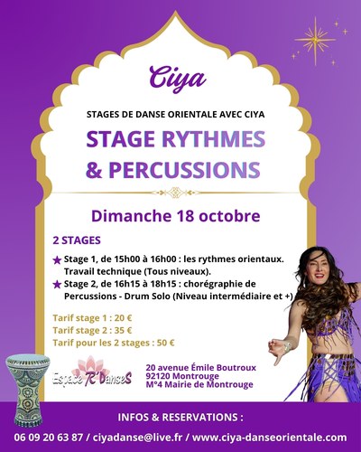 Affiche du stage Rythmes & percussions